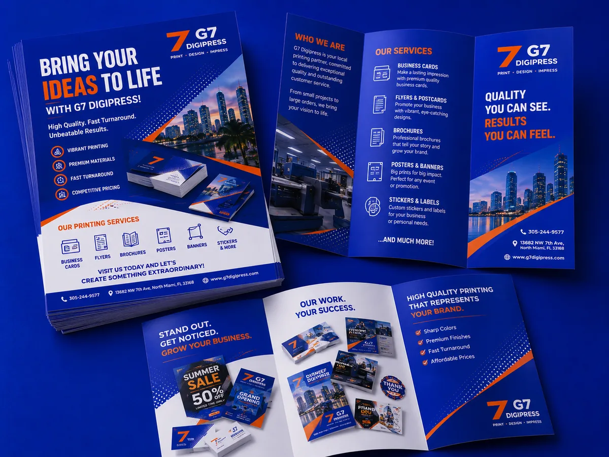 G7 flyers and brochures