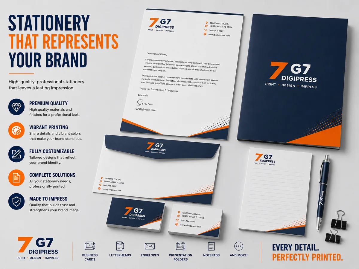 Professional branded stationery
