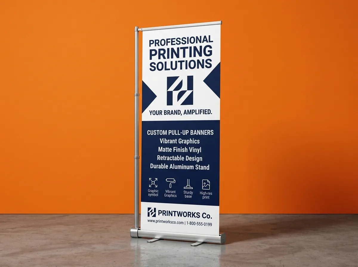 Professional retractable banner stand